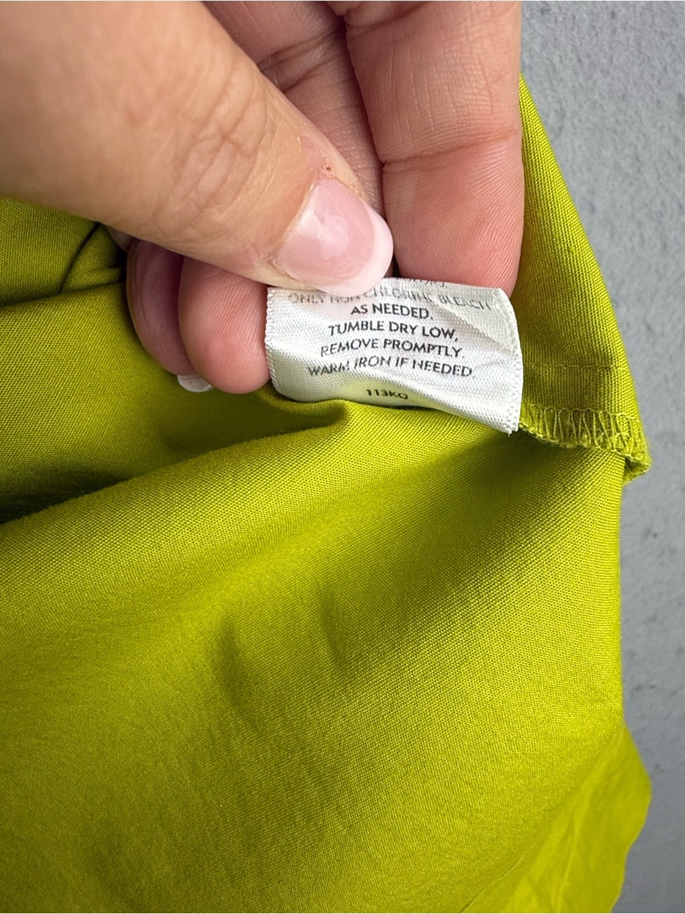 Eileen Fisher Women's Top Sz Large Chartreuse Green Button Cotton 3/4 Sleeve - Picture 5 of 7